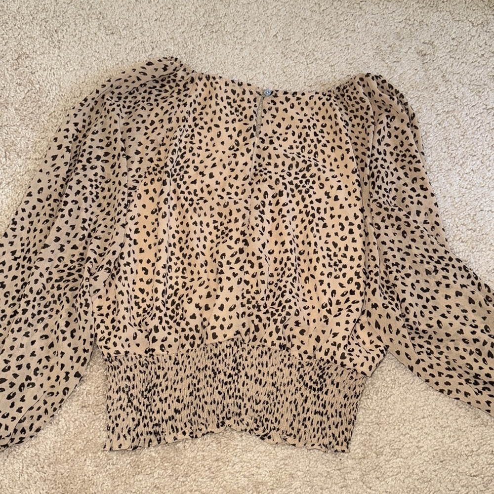 Leopard Print Cropped Blouse - image 5